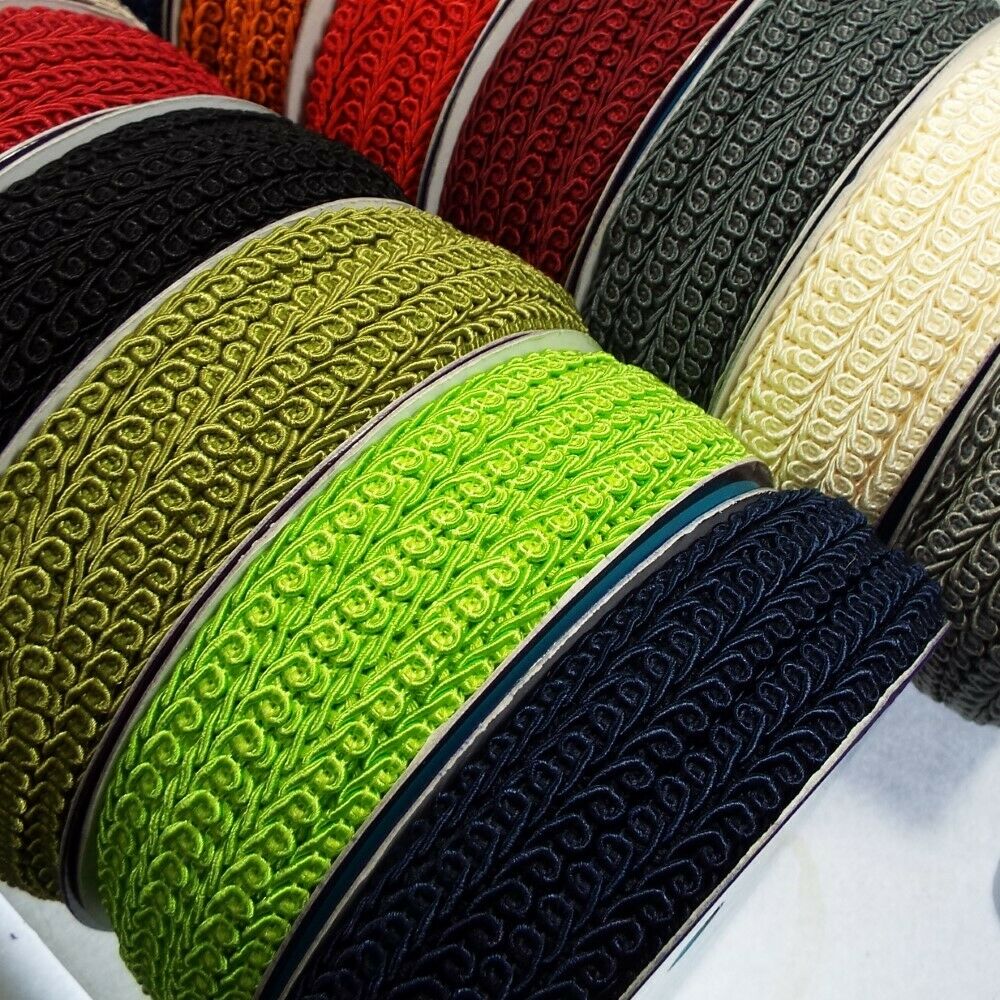 39 COLOUR Quality 15mm Double Scroll Gimp Braid Trim Edging Upholstery