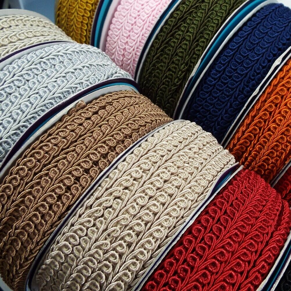 39 COLOUR Quality 15mm Double Scroll Gimp Braid Trim Edging Upholstery