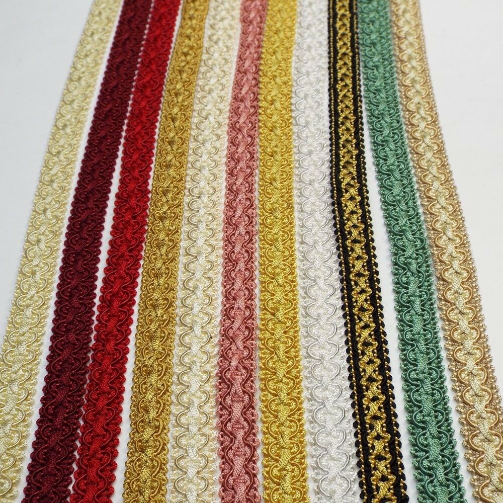 25 COLOUR 15mm Chain Effect Gimp Braid Trim Upholstery Chair Costume