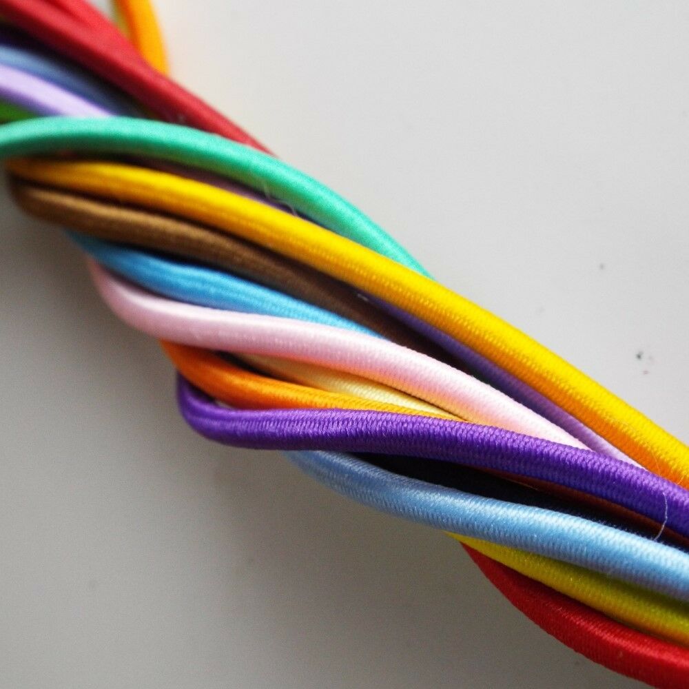 20 COLOUR 2.5mm Round Cord Elastic Coat Anorak Jacket Hood BUY 1 2 4 8