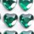 green 35 6mm heart stones