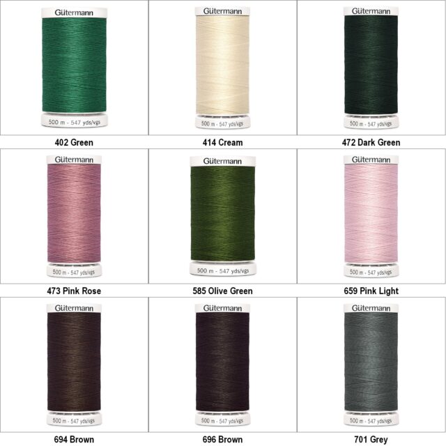 500m Polyester Sew All Thread 37 Color Normal Sewing 1 or 2 Reel 548D