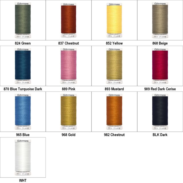 250m Polyester Sew All Thread Colors 382 to 982 Normal Sewing 1 or 2 Reel 542D