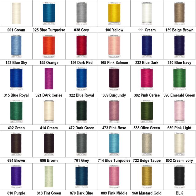 500m Polyester Sew All Thread 37 Color Normal Sewing 1 or 2 Reel 548D