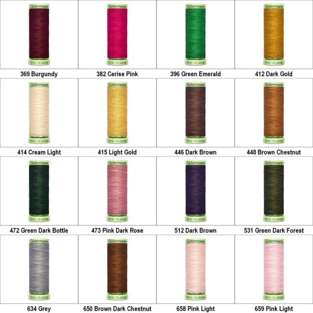 Gutermann Top Stitch Thick Thread 30m Colours 369 to 999 Part 2 548D