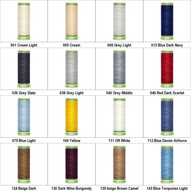 Gutermann Top Stitch Thread Thick 30m Colours 1 to 368 Buy 1 or 2 reels 548D