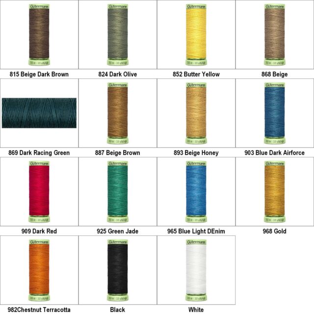 Gutermann Top Stitch Thick Thread 30m Colours 369 to 999 Part 2 548D