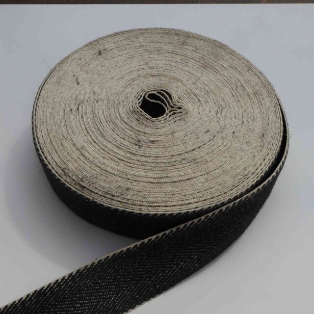 Black and White Webbing Upholstery 50mm 2 inch Jute Cotton 994