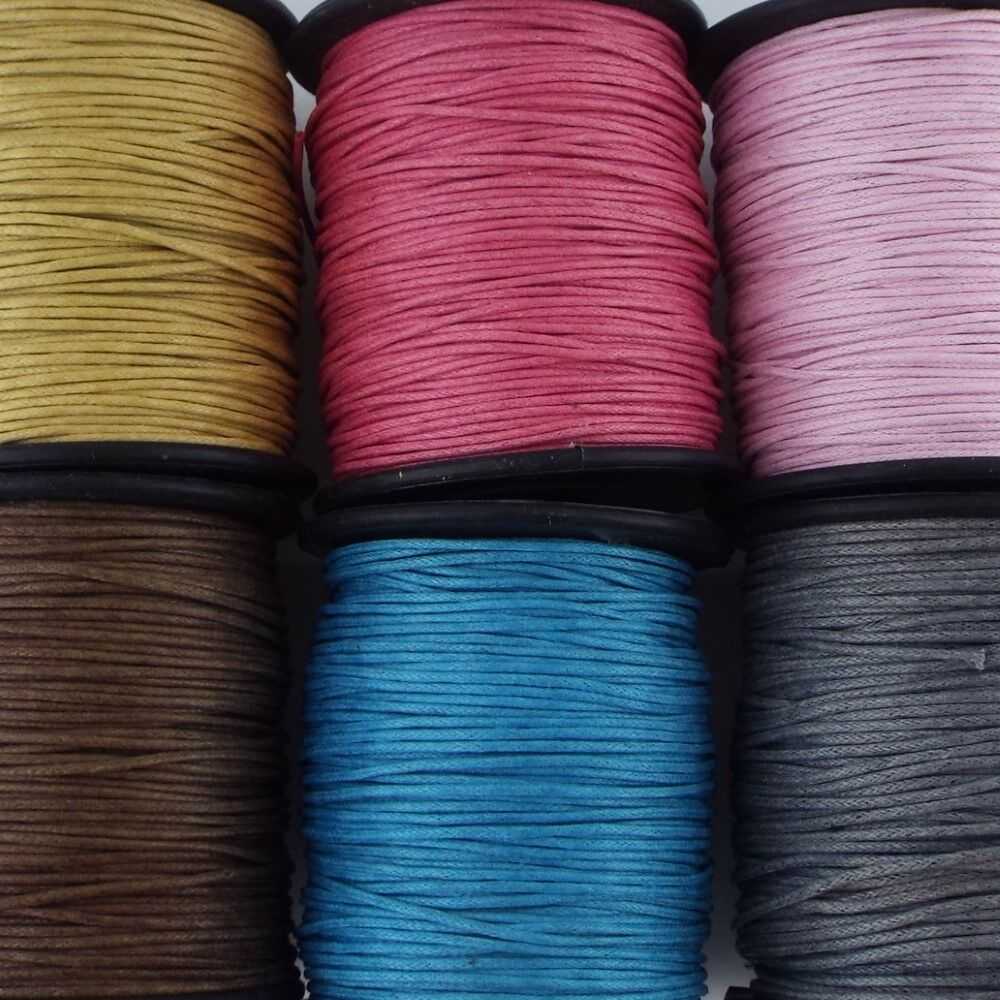 6 COLOUR 1mm Waxed Cotton Cord Jewellery Shamballa Wax String BUY 5 10