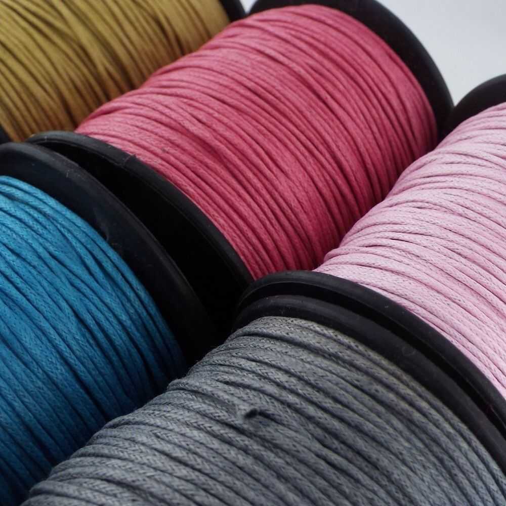 thumbnail image 2 of 50m Waxed Cotton Cord For Jewelry Making – 1mm Flat Wax String – Multicolor 2 of 5