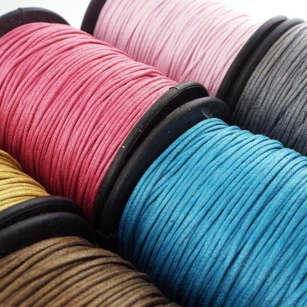 6 COLOUR 1mm Waxed Cotton Cord Jewellery Shamballa Wax String BUY 5 10