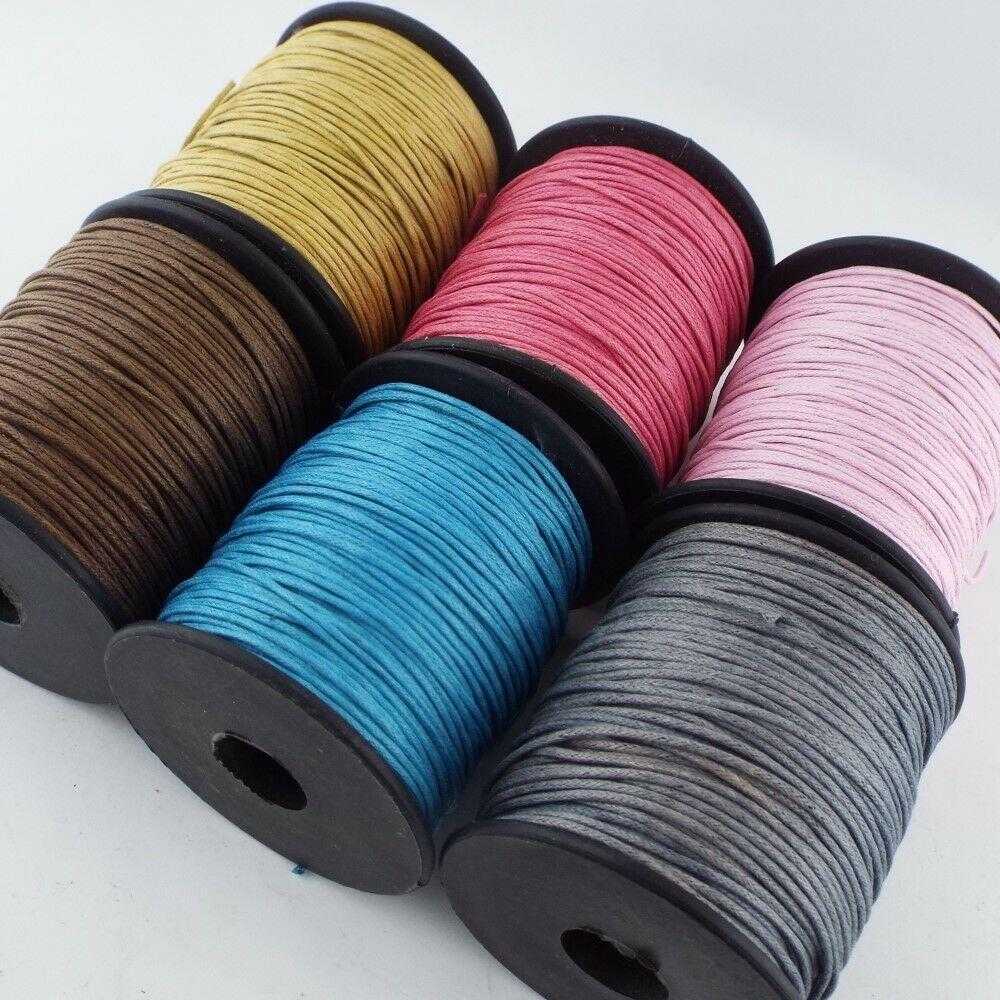 6 COLOUR 1mm Waxed Cotton Cord Jewellery Shamballa Wax String BUY 5 10