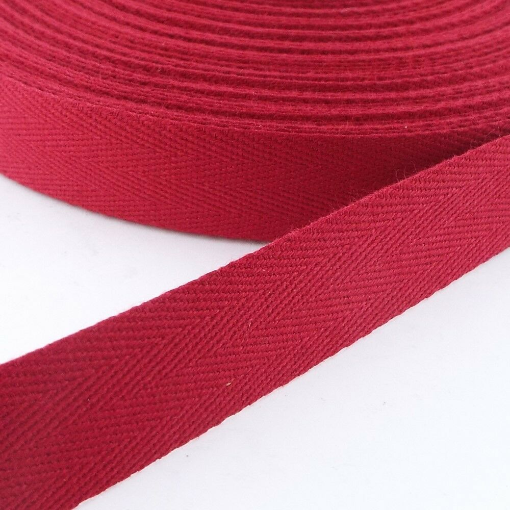 9 COLOUR 38mm Cotton Herringbone Twill Tape 1mm Thick Bag Handle Strap ...