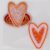 50 by 45 2 Hearts Orange Pink