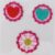 30 by 30 Frilled Circles Pink Flower Hearts