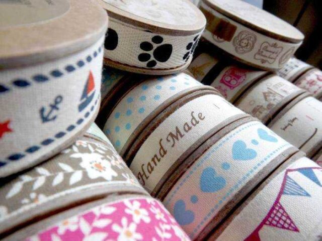 57 DESIGN Natural Cotton Ribbon 5m Lengths BUY 5 10 20m Printed India Tape 922