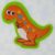 2032 70 by 65 Orange Dinosaur on Green