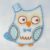 1029X 40 by 45 Blue Linen Look Owl