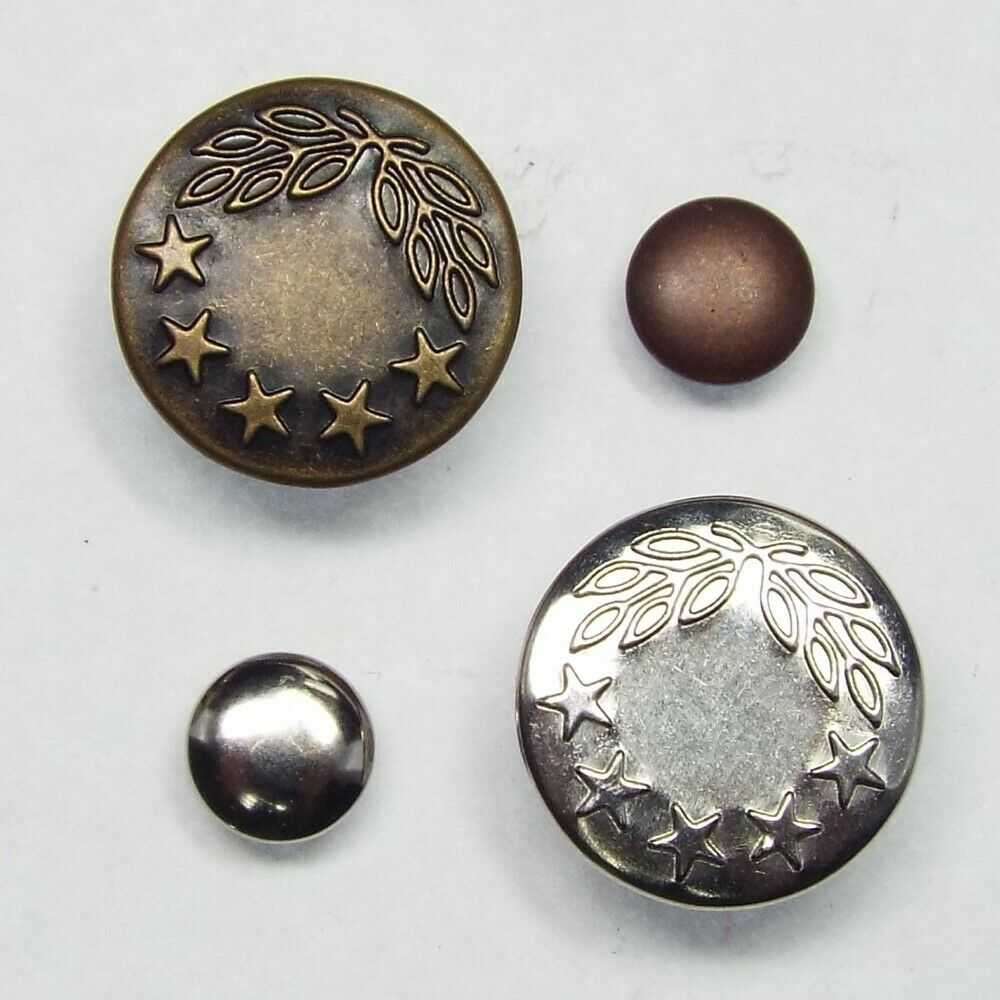 Jean Buttons Rivets Brass Nickel.Hammer On Stud Heavy Duty Denim Repair