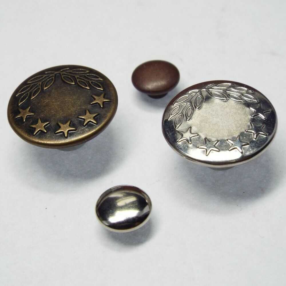 Jean Buttons Rivets Brass Nickel.Hammer On Stud Heavy Duty Denim Repair