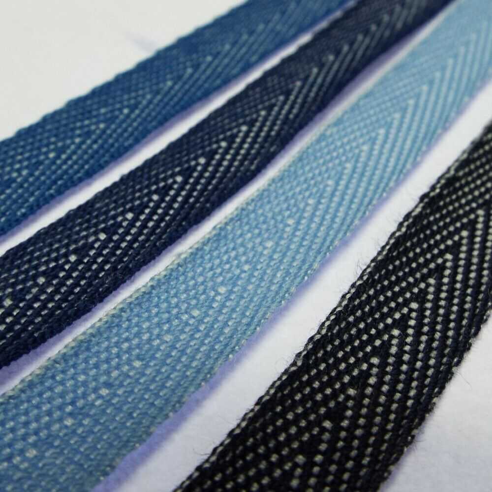 4 COLOUR 10mm Jean Twill Tape Herringbone Denim Trim Chair Tie BUY 1 2