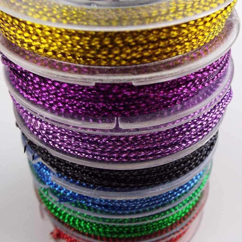 7 COLOUR 1mm Craft Cord 8m Jewellery Beading Thread Metallic Woven BUY