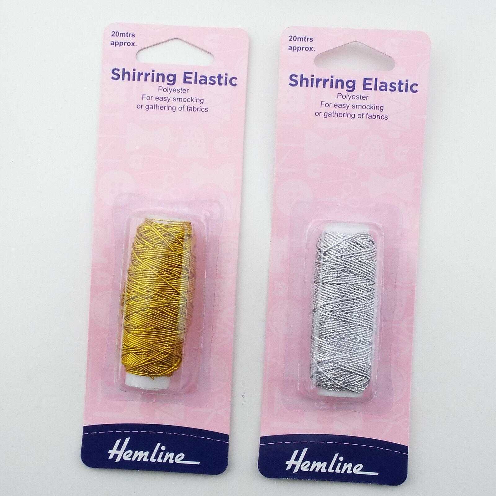 Hemline 20m Metallic Shirring Elastic Sewing Ruche Present Tie BUY 1 2 ...