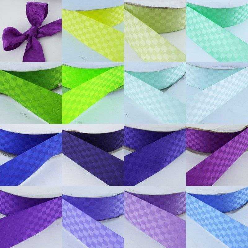 LOVELY 15 COLOUR 38mm Square Satin Ribbon Woven Geometric Washable Buy