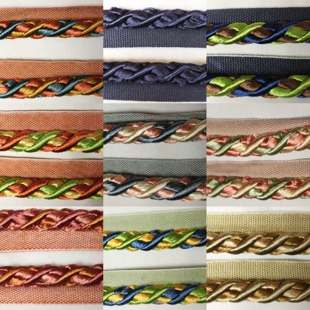 8 COLOUR Thick 12mm Flanged Piping Cord Upholstery Edging Trim BUY 1 2