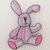 Pink Blue Stripe Rabbit 50 by 75