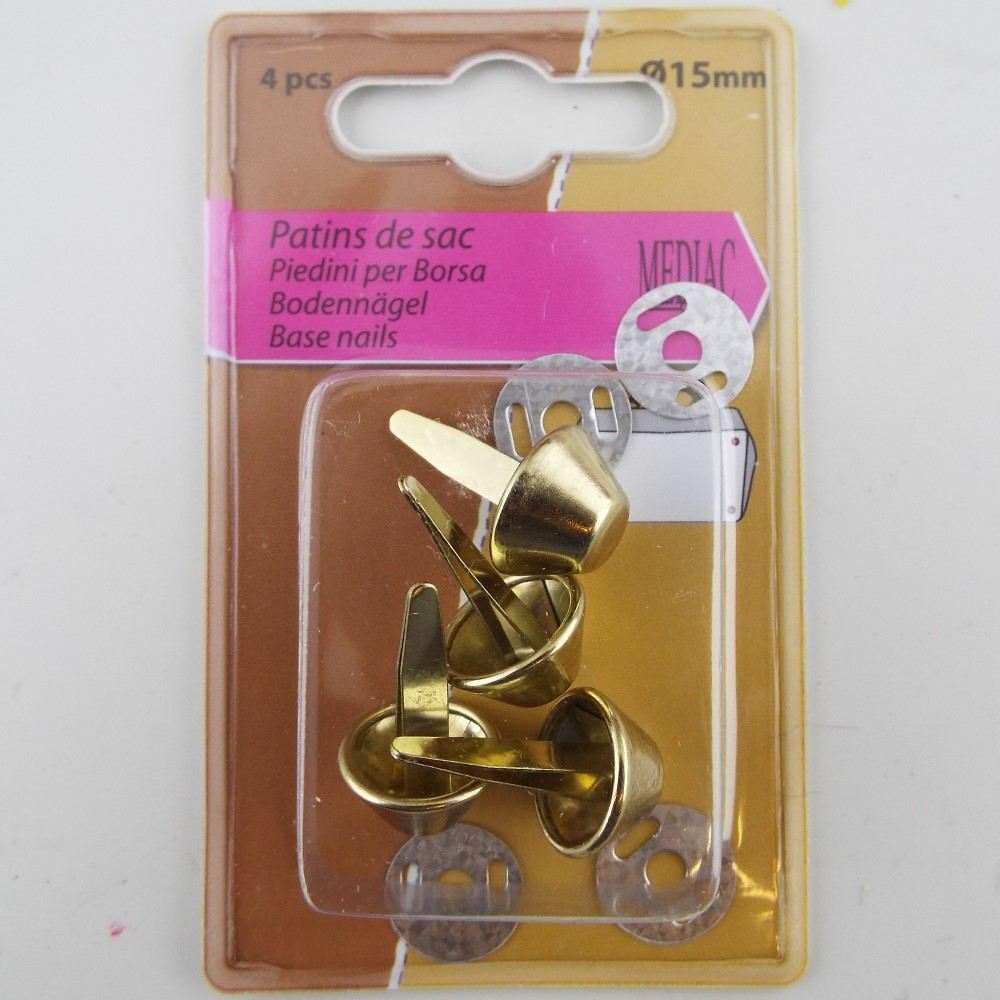3 COLOUR 4 15mm Metal Bag Bottom Base Protector Feet Studs KIt BUY 1 2