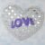 2053 65 by 60 LOVE Sequin Silver Heart