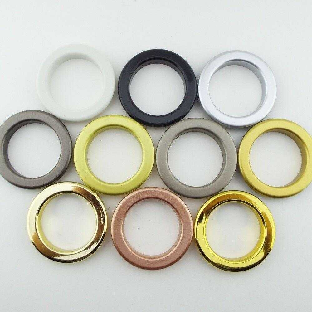 10 COLOUR 75mm Curtain Eyelet Header Tape 55/38mm Diameter Rings
