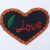 Orange Edge Love Heart 90x70mm