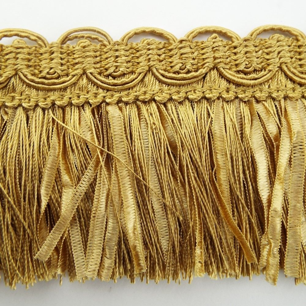 CLEARANCE 9cm Braid Chenille Ribbon Fringe Bright Gold Upholstery BUY 1 ...