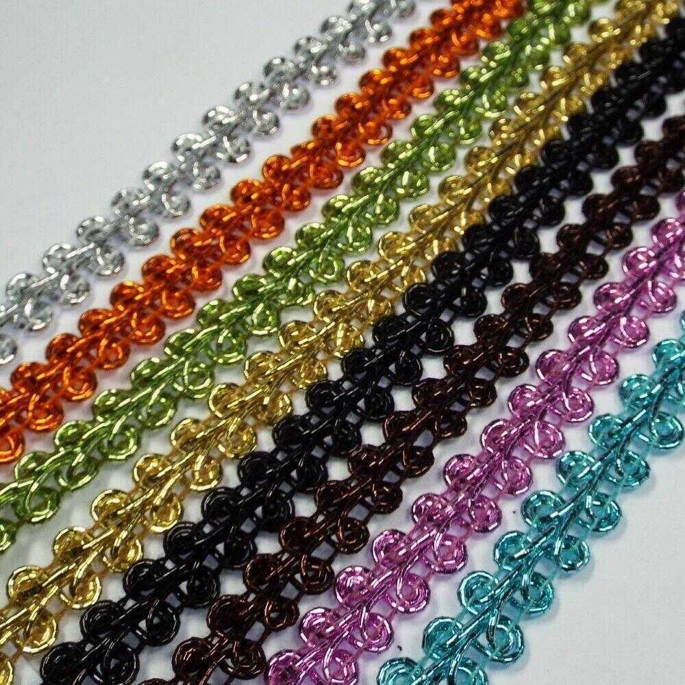10mm Metallic Scroll Gimp Braid Lame Double Costume Trim BUY 1 2 4m 9 ...