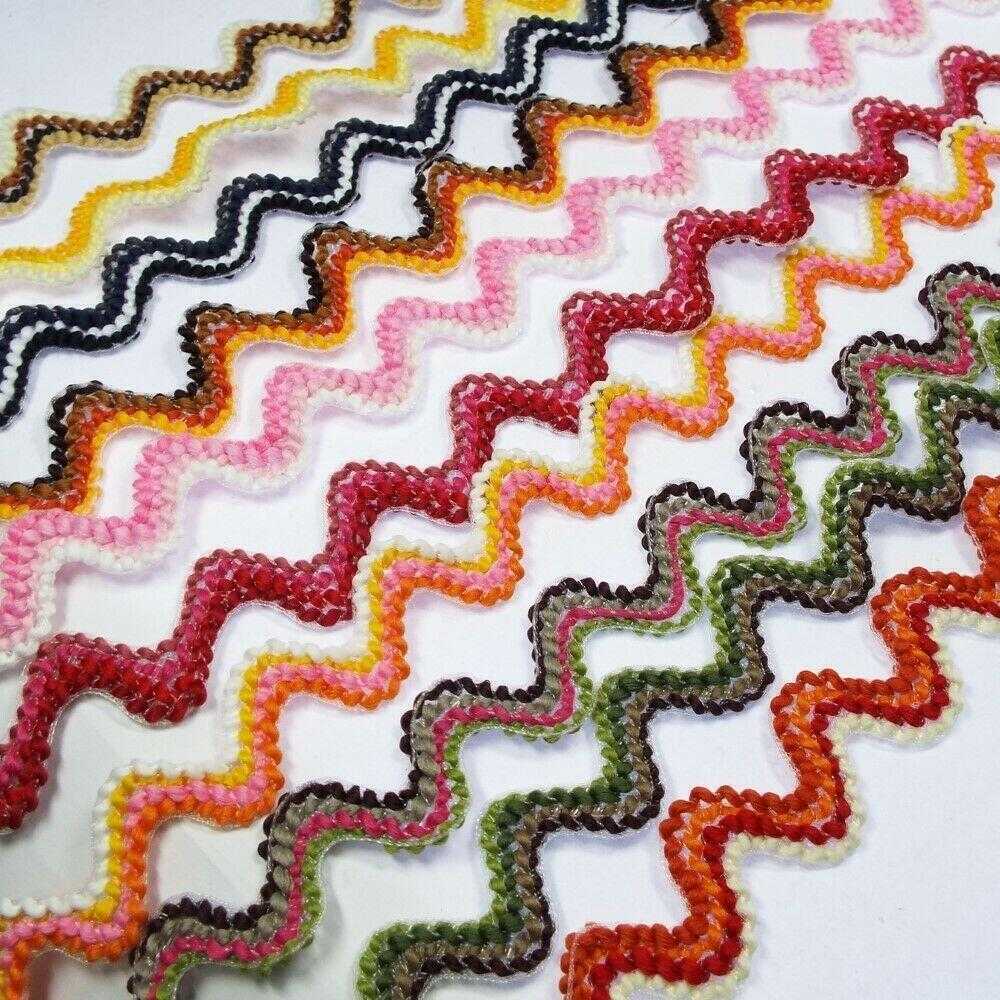 25mm Ric Rac 10 COLOUR 25mm Wide Jumbo Chunky Ric Rac Retro Braid Edging Trim BUY 1 ...