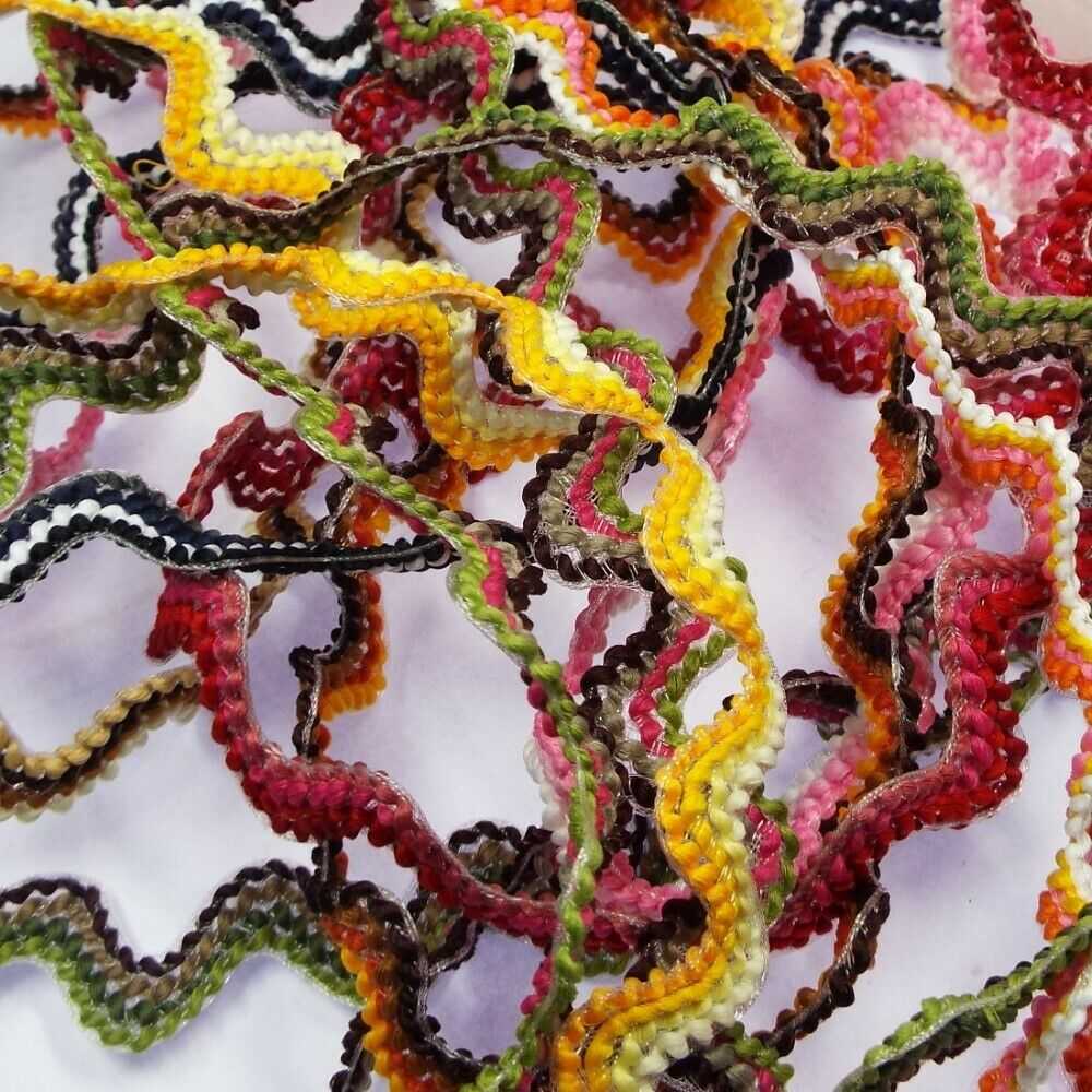 25mm Ric Rac 10 COLOUR 25mm Wide Jumbo Chunky Ric Rac Retro Braid Edging Trim BUY 1 ...