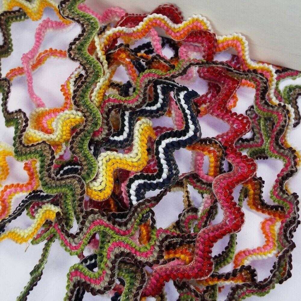 25mm Ric Rac 10 COLOUR 25mm Wide Jumbo Chunky Ric Rac Retro Braid Edging Trim BUY 1 ...